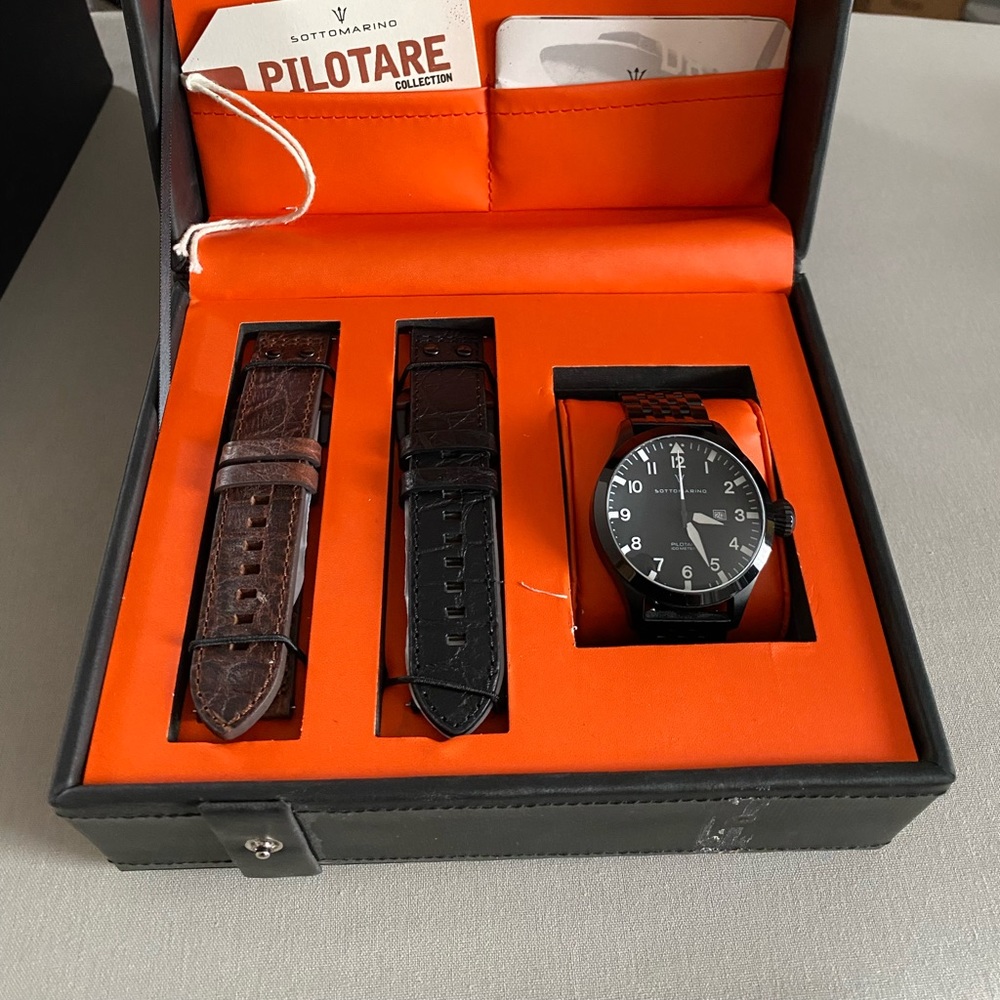 Sottomarino Italia Pilotare Men’s Dive watch collector set Brand New